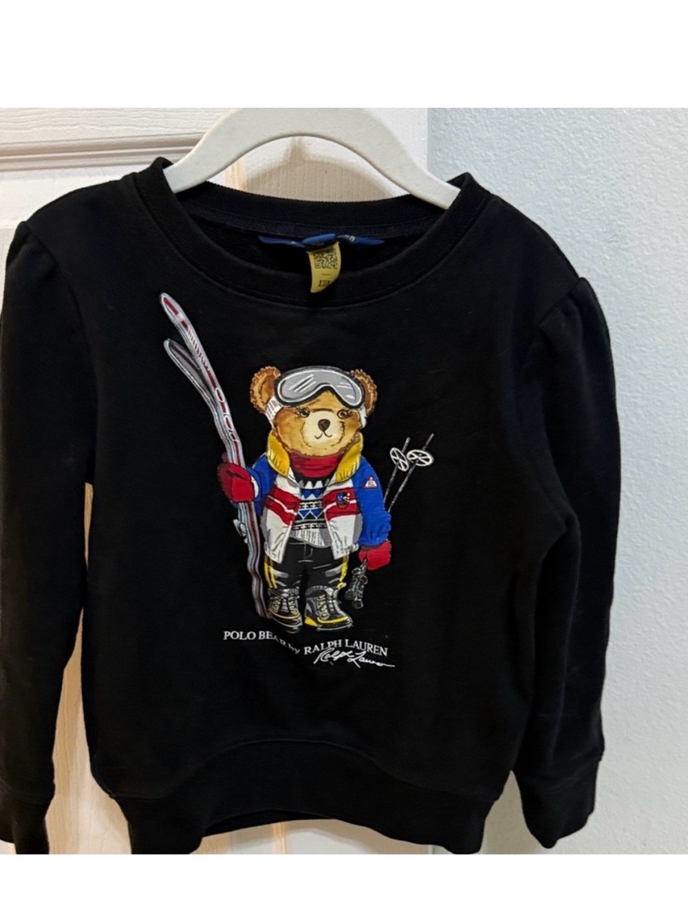 Polo by Ralph Lauren Black Kids Ski Bear Sweatshirt with Multicolor Graphic